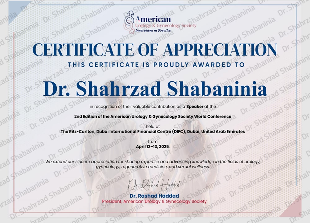 سرتیفیکیت سخنرانی دکتر شهرزاد شعبانی نیا 